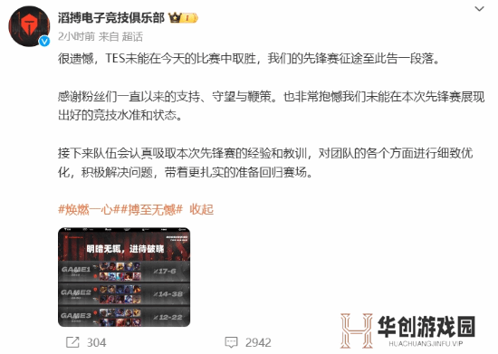 TES发文告别LOL全球先锋赛 总结经验再出发！